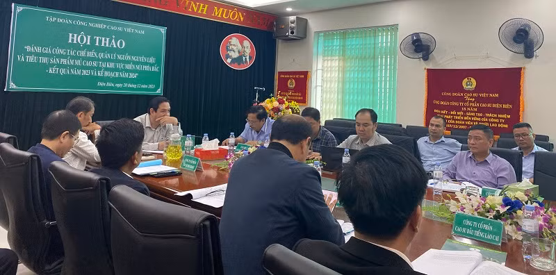 Đại diện lãnh đạo các công ty cổ phần cao-su khu vực miền núi phía bắc dự hội thảo.