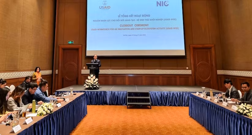 Quang cảnh Lễ tổng kết Hoạt động Nguồn nhân lực cho đổi mới sáng tạo-Hệ sinh thái khởi nghiệp 