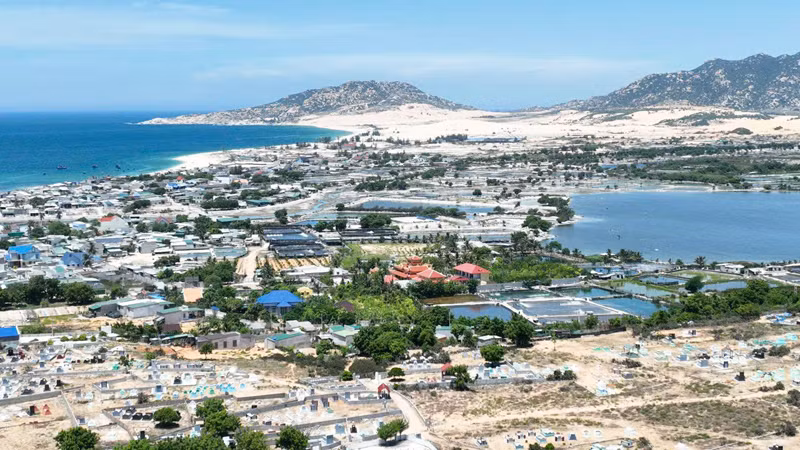 Xã Phước Dinh, huyện Thuận Nam, nơi dự kiến xây dựng Nhà máy điện hạt nhân Ninh Thuận 1.