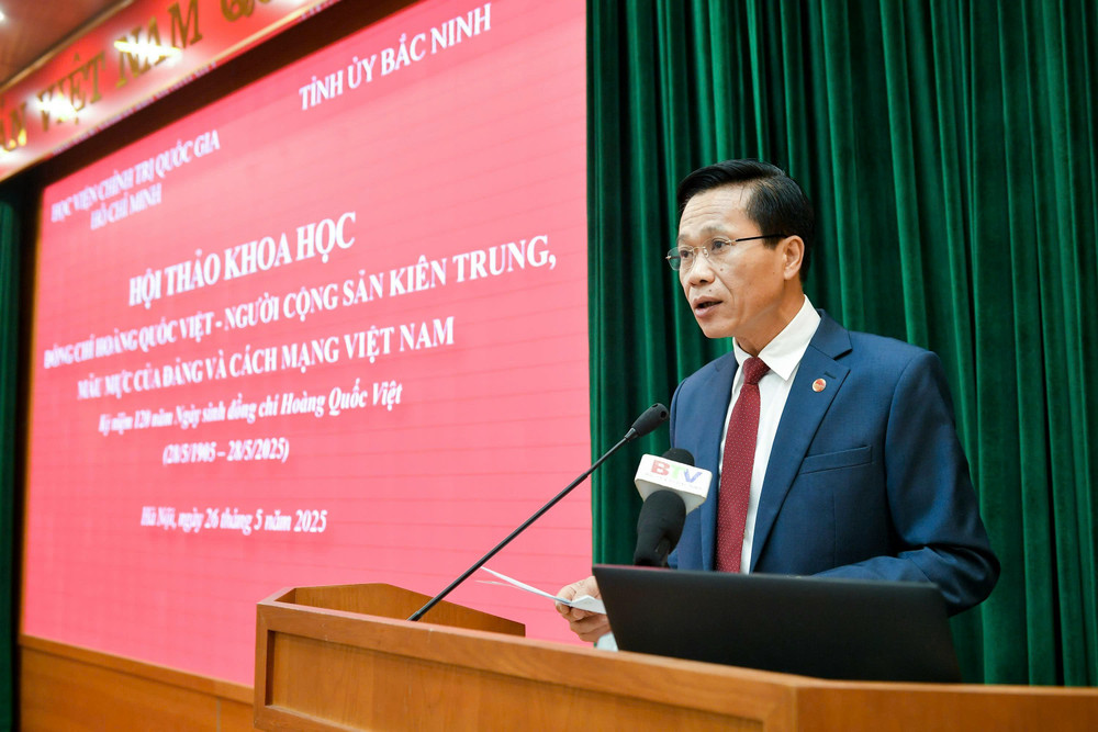 Phó Giáo sư, Tiến sĩ Hoàng Phúc Lâm phát biểu khai mạc hội thảo. (Ảnh: THẾ ĐẠI) Phó Giáo sư, Tiến sĩ Hoàng Phúc Lâm phát biểu khai mạc hội thảo. (Ảnh: THẾ ĐẠI)