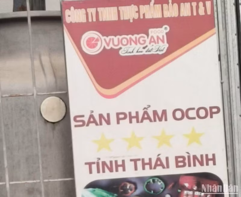 Sản phẩm của Công ty trách nhiệm hữu hạn thực phẩm Bảo An T&V được chứng nhận sản phẩm OCOP 4 sao.