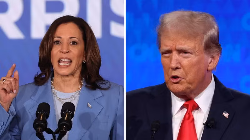 Phó Tổng thống Mỹ Kamala Harris và cựu Tổng thống Mỹ Donald Trump (Ảnh: Getty).