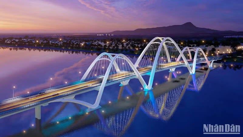 Phối cảnh cầu Nhật Lệ 3.