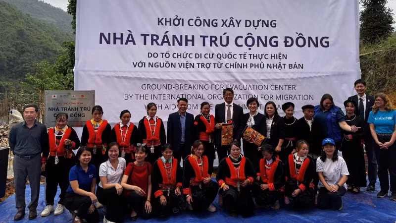 Lễ khởi công Nhà tránh trú cộng đồng tại Cao Bằng.