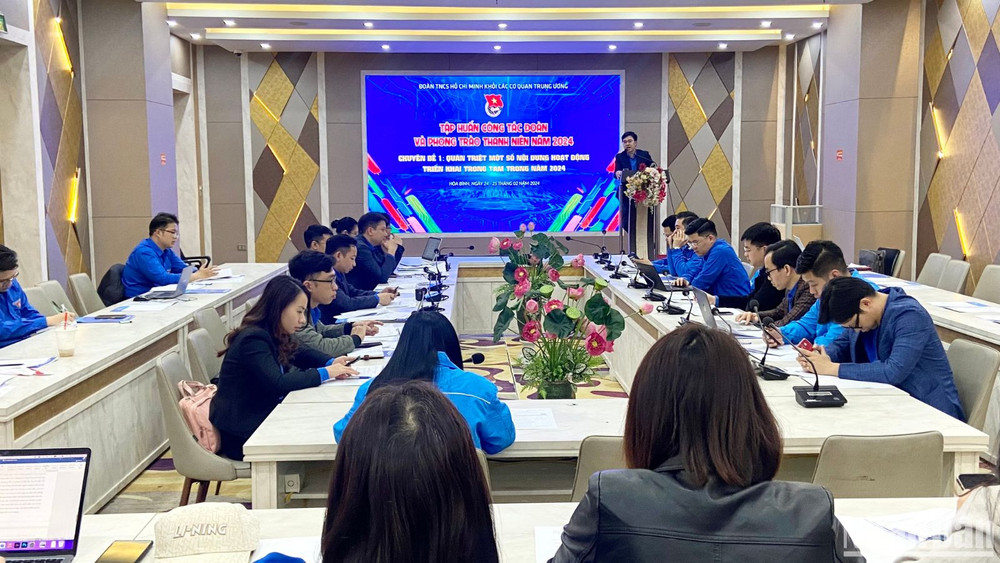 Quang cảnh Hội nghị tập huấn nghiệp vụ công tác Đoàn và phong trào thanh niên năm 2024.