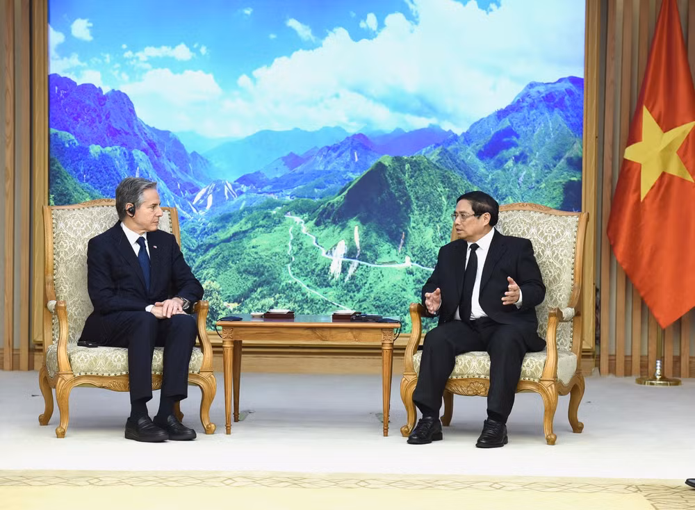 Thủ tướng Phạm Minh Chính tiếp Ngoại trưởng Hoa Kỳ Antony Blinken.