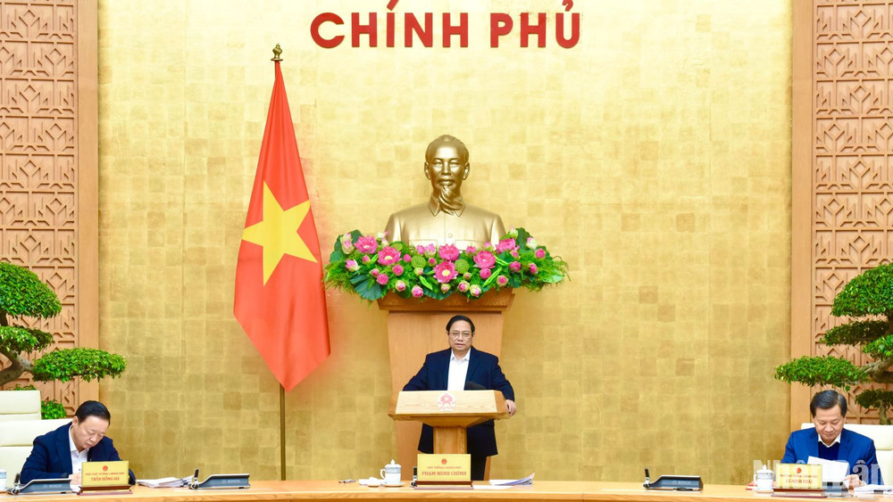 Thủ tướng Phạm Minh Chính chủ trì phiên họp. (Ảnh: TRẦN HẢI)