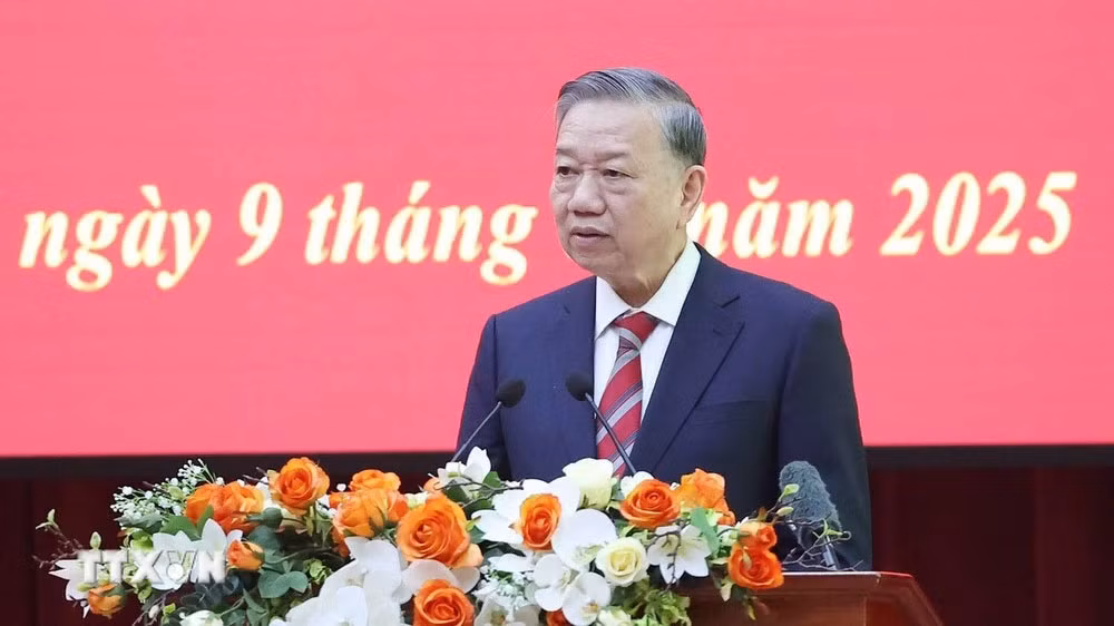 Tổng Bí thư Tô Lâm phát biểu. (Ảnh: TTXVN)