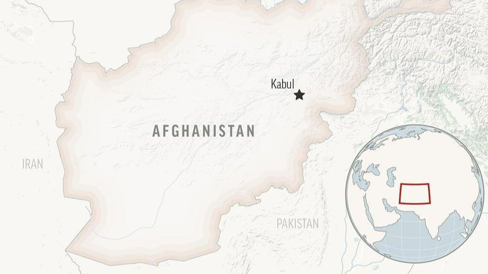 Vị trí của Afghanistan và thủ đô Kabul trên bản đồ. (Nguồn: AP)