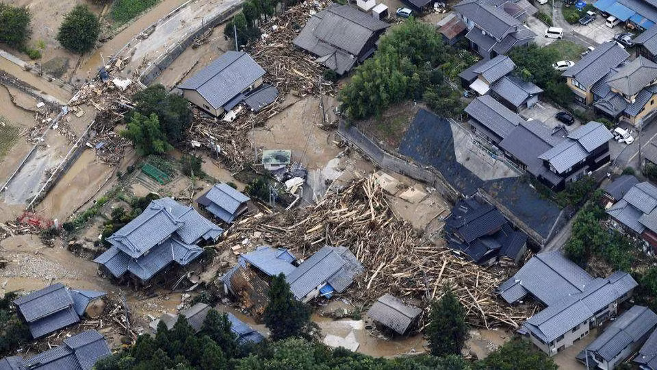 Tỉnh Niigata sau khi hứng chịu mưa lớn. (Ảnh: Kyodo)