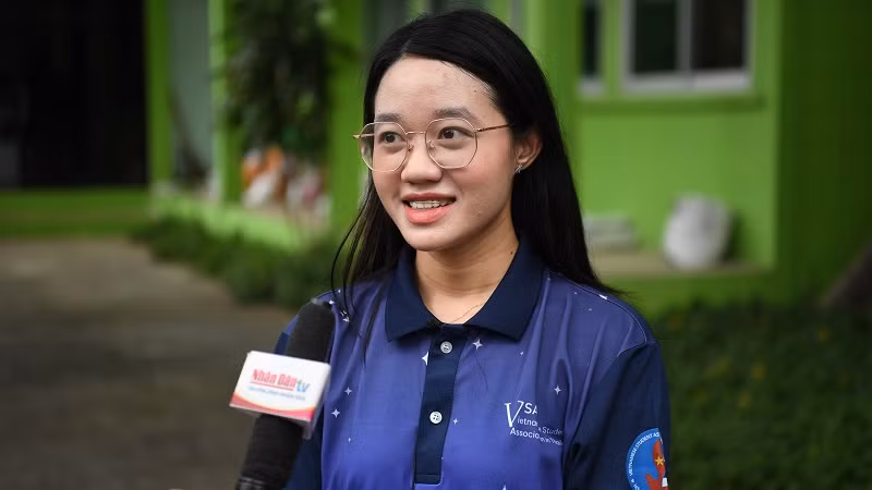 Chủ tịch Hội Sinh viên Việt Nam tại Thái Lan Nguyễn Thị Ngọc Diệp. (Ảnh: ĐINH TRƯỜNG)