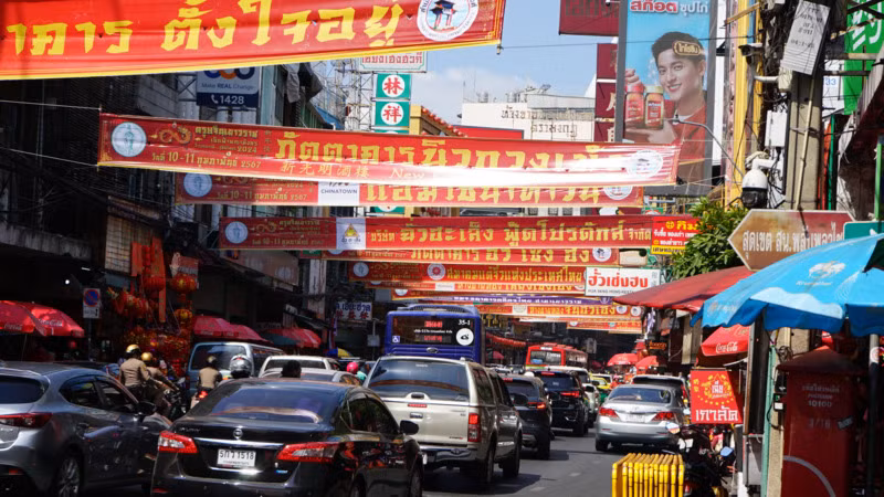 China Town ở thủ đô Bangkok, Thái Lan trong những ngày Tết Nguyên đán 2024. (Ảnh: ĐINH TRƯỜNG)