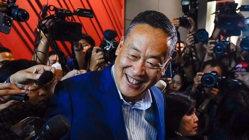 Ông Srettha Thavisin phát biểu trước truyền thông, ngày 22/8/2023. (Ảnh: Thairath)