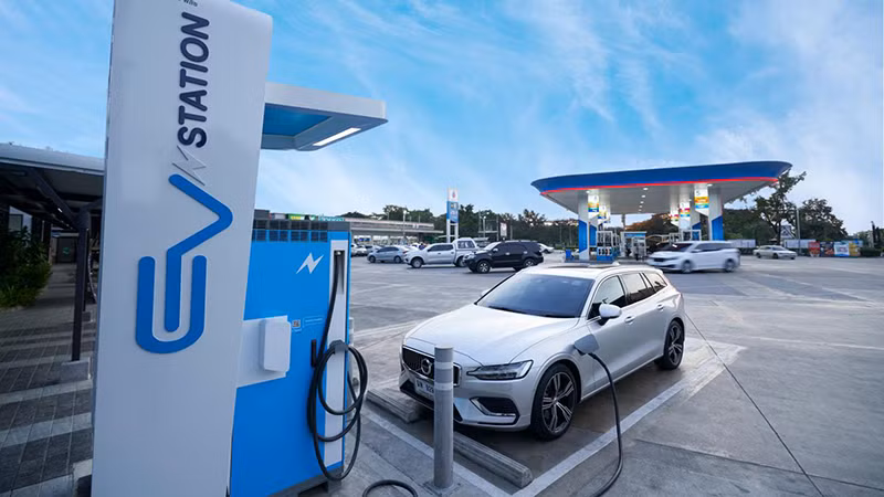 Một trạm sạc xe điện ở Thái Lan. (Ảnh: Bangkok Post)