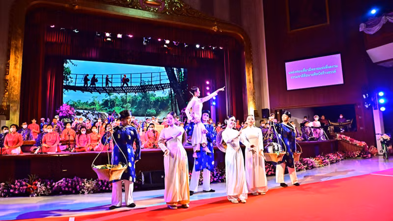 Màn biểu diễn đậm nét văn hóa Việt Nam tại sự kiện. (Ảnh: Đại học Chulalongkorn).