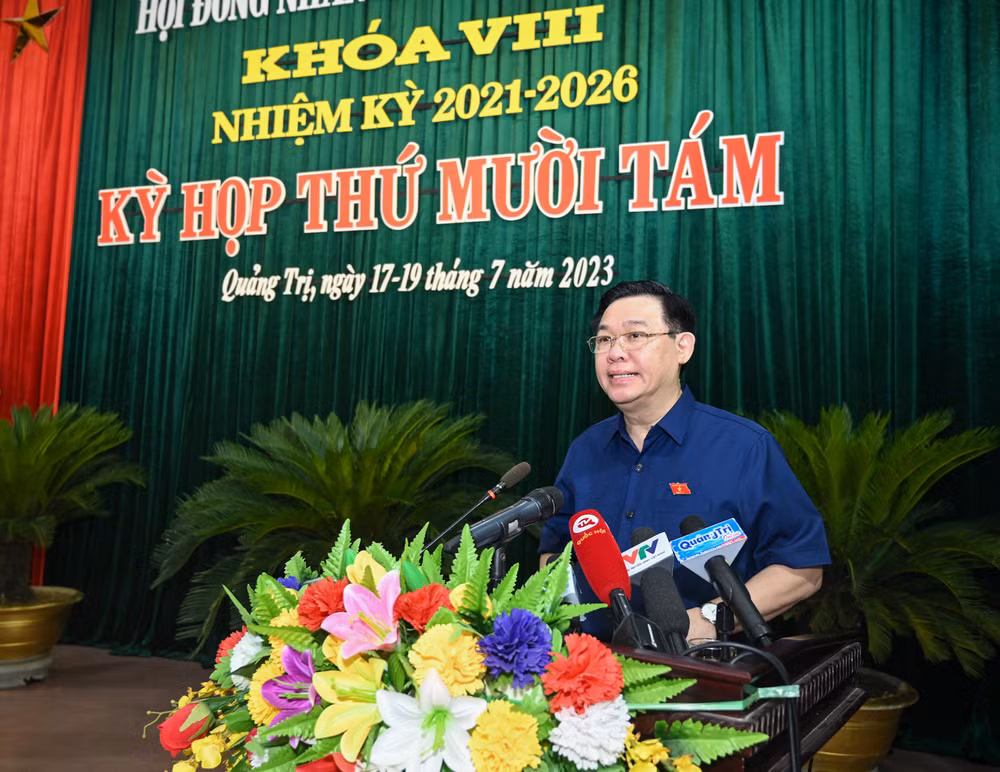 Chủ tịch Quốc hội Vương Đình Huệ phát biểu chỉ đạo tại kỳ họp. (Ảnh: DUY LINH)