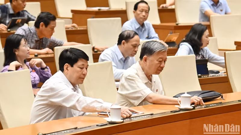 Các đại biểu Quốc hội biểu quyết thông qua Nghị quyết của Quốc hội về một số cơ chế, chính sách đặc biệt phát triển kinh tế tư nhân. (Ảnh: THỦY NGUYÊN)