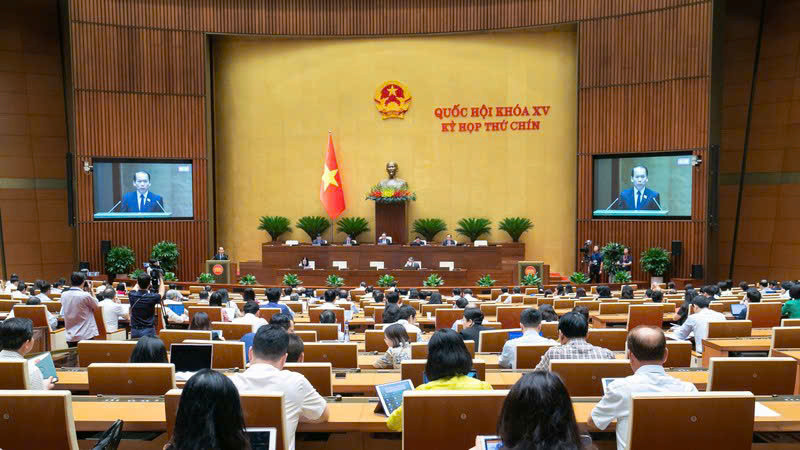 Quang cảnh Kỳ họp thứ 9, Quốc hội khóa XV ngày 17/5.