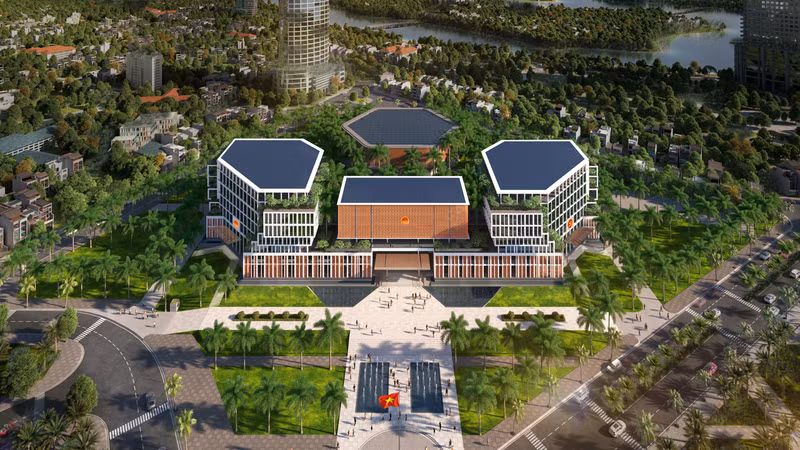 Phối cảnh Dự án trụ sở làm việc Tỉnh ủy, Đoàn đại biểu Quốc hội và Hội đồng nhân dân, Ủy ban nhân dân tỉnh Khánh Hòa. (Ảnh: Báo Khánh Hòa)