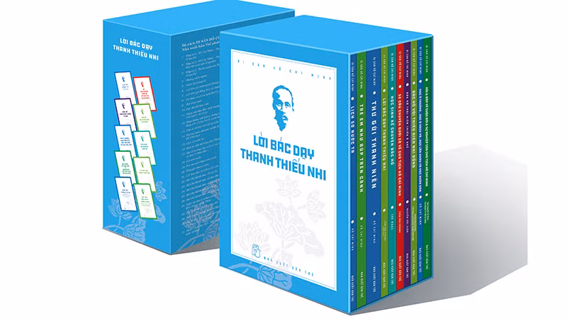 Những tác phẩm trong chủ đề Bác Hồ với thanh thiếu nhi nằm trong bộ sách Di sản Hồ Chí Minh của Nhà xuất bản Trẻ. (Ảnh NXB Trẻ).