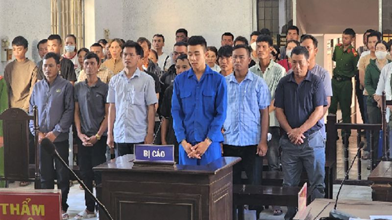 Các bị cáo tại phiên tòa. (Ảnh: VT)