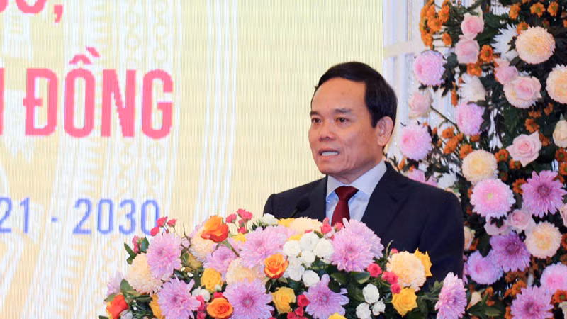 Phó Thủ tướng Trần Lưu Quang phát biểu ý kiến tại hội nghị.