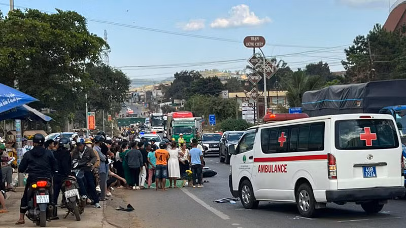 Hiện trường vụ tai nạn.