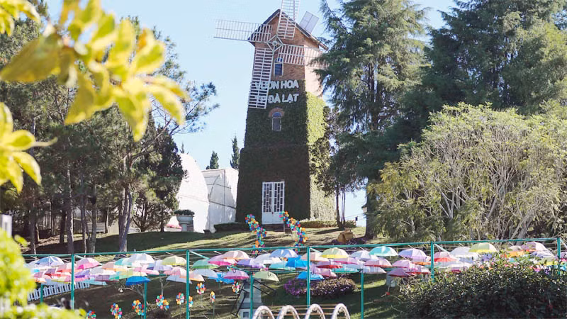 Không gian sắc màu trong khuôn viên Vườn hoa thành phố Đà Lạt.