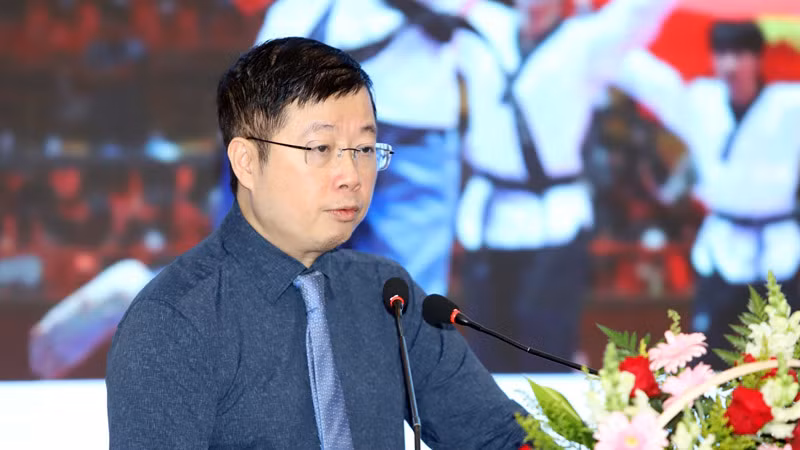 Thứ trưởng Thông tin và Truyền thông Nguyễn Thanh Lâm phát biểu khai mạc.