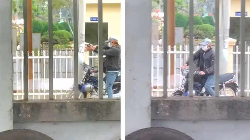 Đối tượng rút súng bắn trả trước khi bỏ chạy.