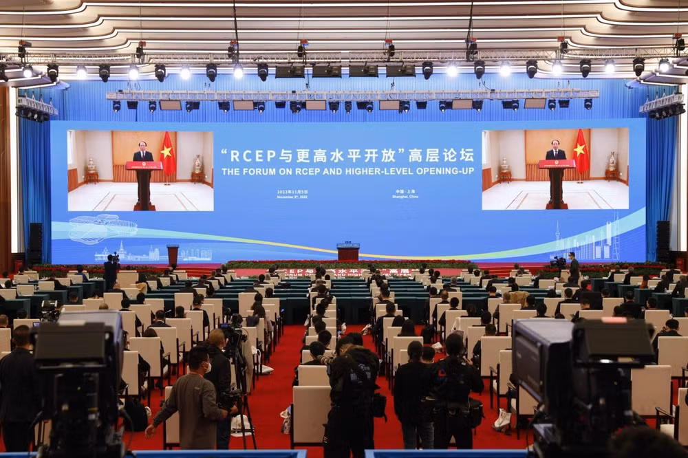 Phó Thủ tướng Chính phủ Lê Văn Thành phát biểu theo hình thức ghi hình tại Diễn đàn. (Ảnh: Bộ Ngoại giao)