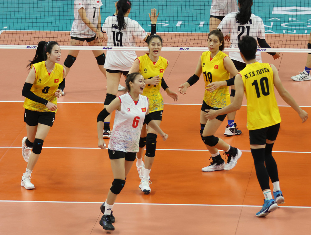 Đội tuyển bóng chuyền nữ Việt Nam xuất sắc bảo vệ thành công chức vô địch AVC Challenge Cup. (Ảnh: AVC)