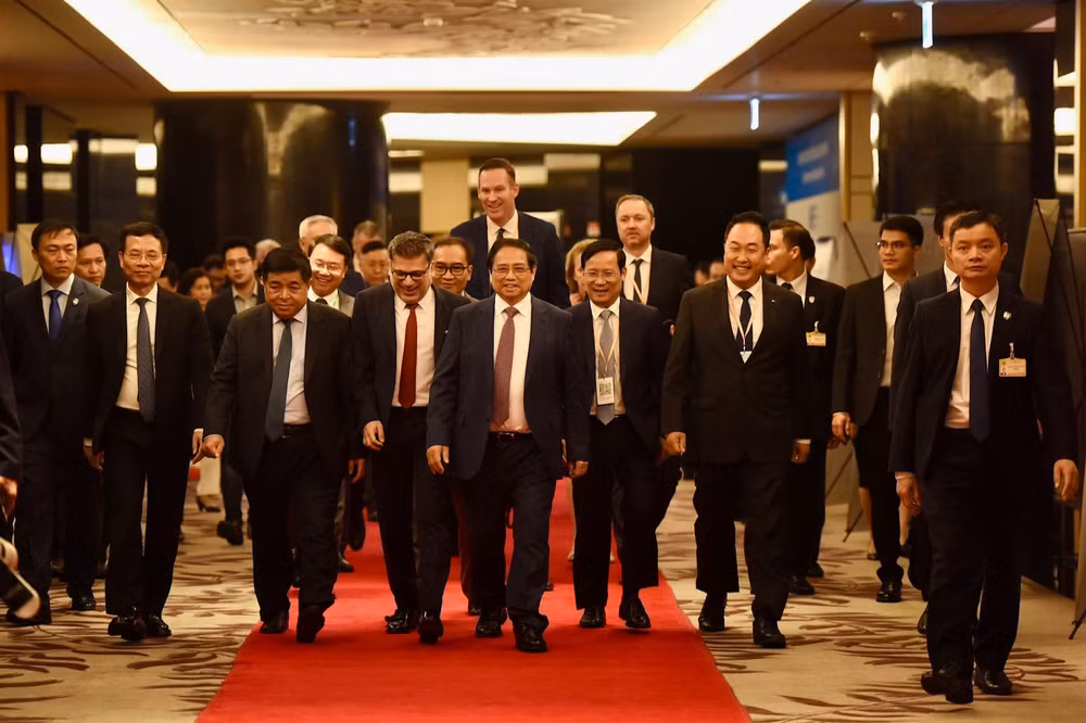 Thủ tướng Phạm Minh Chính tới dự Hội nghị Thủ tướng Chính phủ gặp mặt cộng đồng doanh nghiệp FDI và Diễn đàn Doanh nghiệp Việt Nam thường niên.