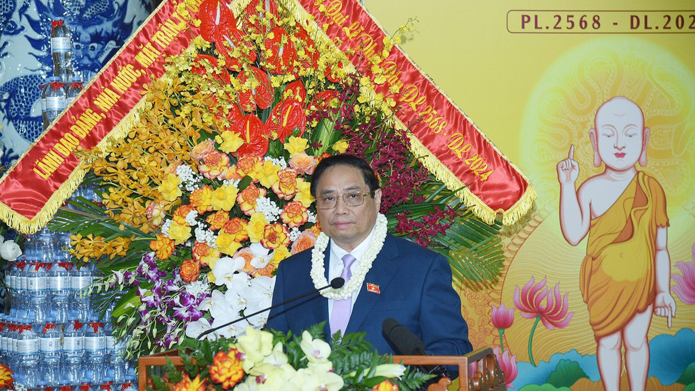 Thủ tướng Phạm Minh Chính phát biểu ý kiến tại Đại lễ Phật đản.