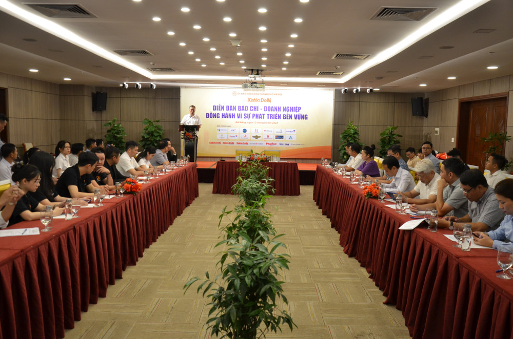 Diễn đàn “Báo chí - Doanh nghiệp đồng hành vì sự phát triển bền vững”.