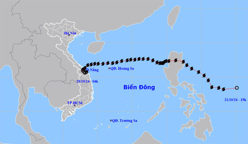 Áp thấp nhiệt đới tiếp tục suy yếu thành vùng áp thấp và tan dần. (Nguồn: nchmf.gov.vn)