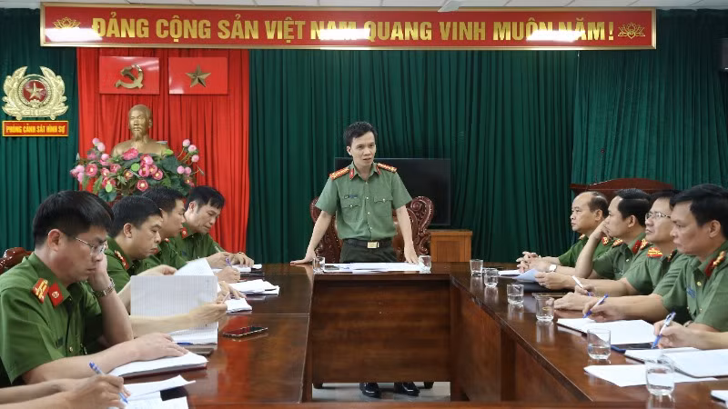 Lãnh đạo Công an tỉnh Bắc Ninh họp chỉ đạo công tác phá chuyên án.