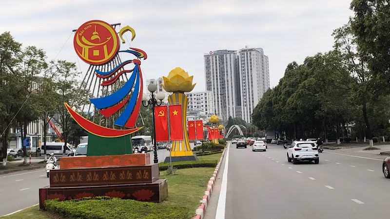 Một góc đường phố tại thành phố Bắc Ninh.