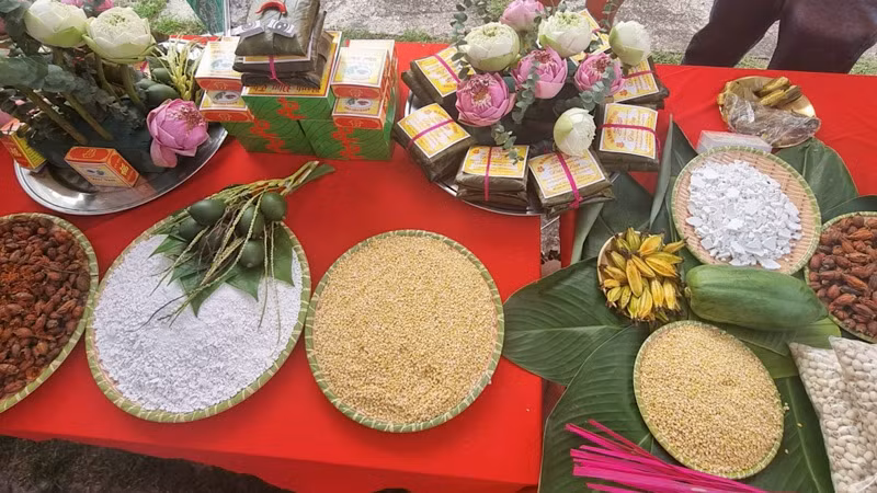 Những sản vật làng quê nguyên liệu chính làm bánh phu thê.