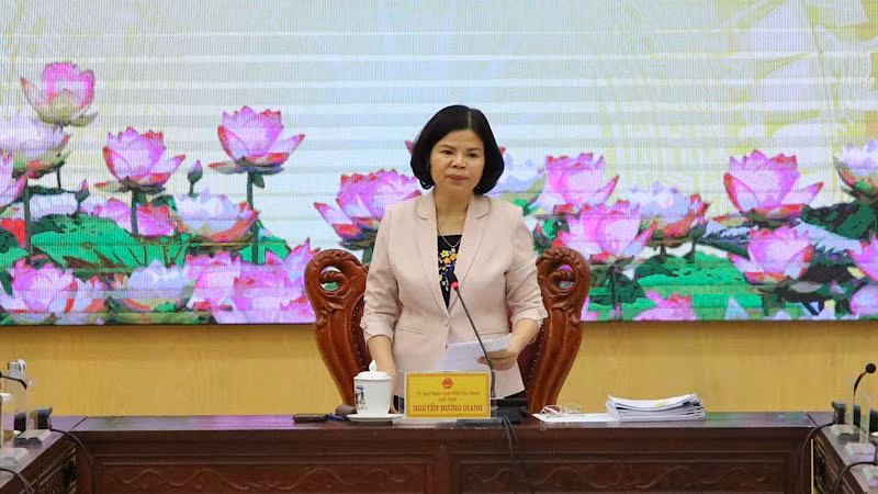 Chủ tịch Ủy ban nhân dân tỉnh Bắc Ninh phát biểu tại phiên họp.