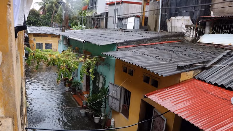 Từ sáng 7/9, hai khu 2A và 3D, Khu tập thể Công ty Thuốc lá Bắc Sơn, phường Đáp Cầu, thành phố Bắc Ninh đã bị ngập.