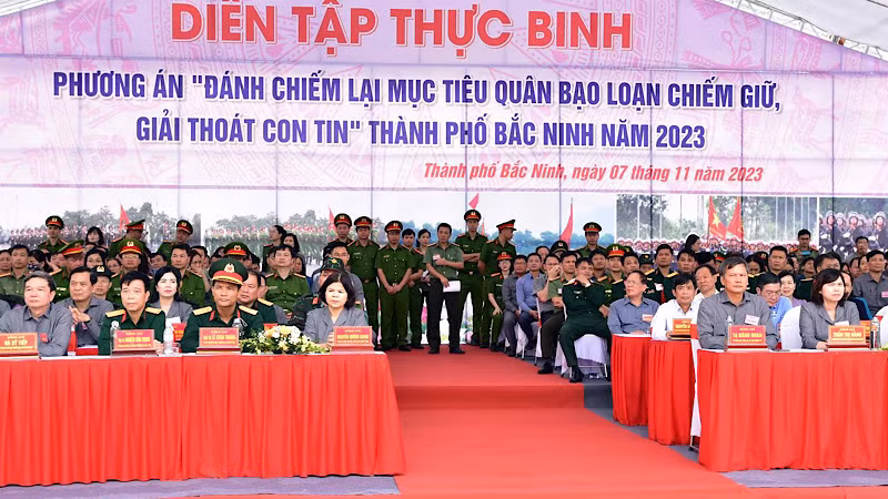 Thành phố Bắc Ninh diễn tập Khu vực phòng thủ năm 2023.