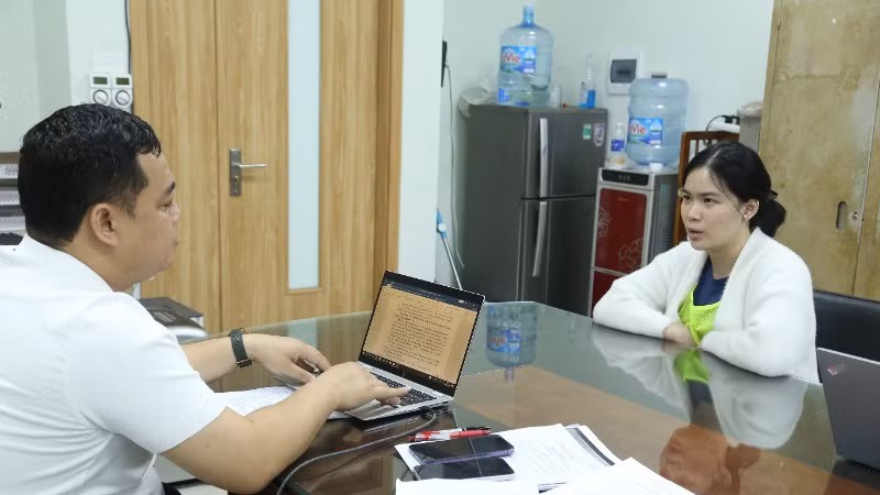 Đối tượng Phạm Trần Phương Anh tại cơ quan điều tra.