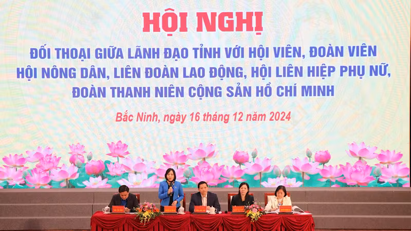 Lần đầu tiên tỉnh Bắc Ninh tổ chức hội nghị đối thoại với các đoàn viên, hội viên của 4 tổ chức đoàn thể chính trị-xã hội trên địa bàn.