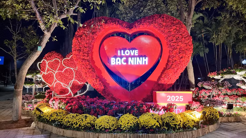 Một tiểu cảnh tại Đường hoa Xuân.