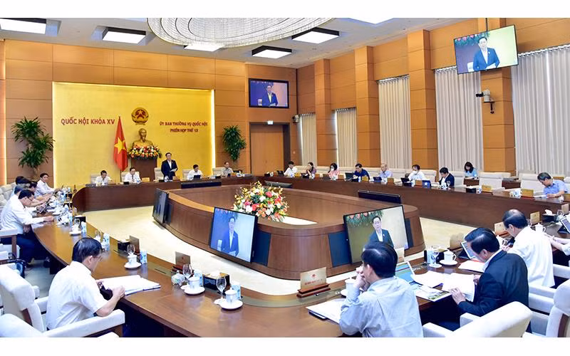 Quang cảnh phiên họp thứ 13 Ủy ban Thường vụ Quốc hội. Ảnh: ĐĂNG ANH