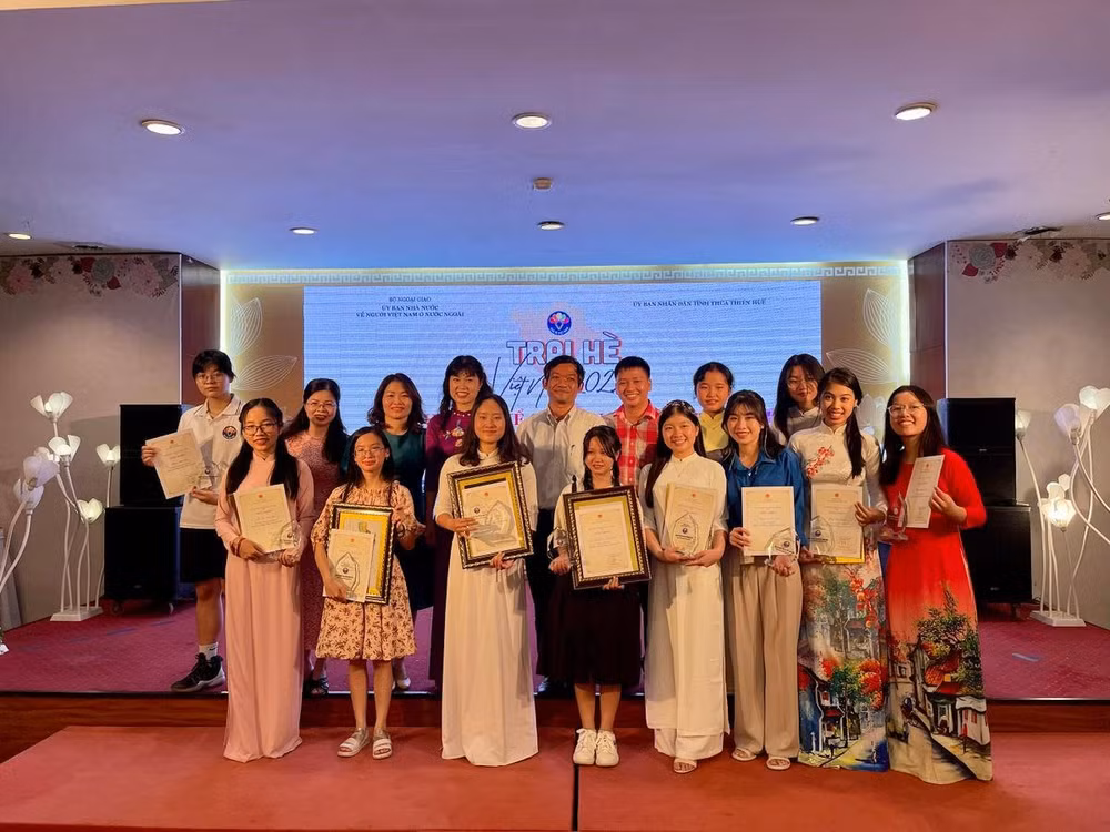 Cuộc thi Kể chuyện tiếng Việt được tổ chức trong khuôn khổ Trại hè Việt Nam 2022 dành cho các kiều bào trẻ. Ảnh: BTC