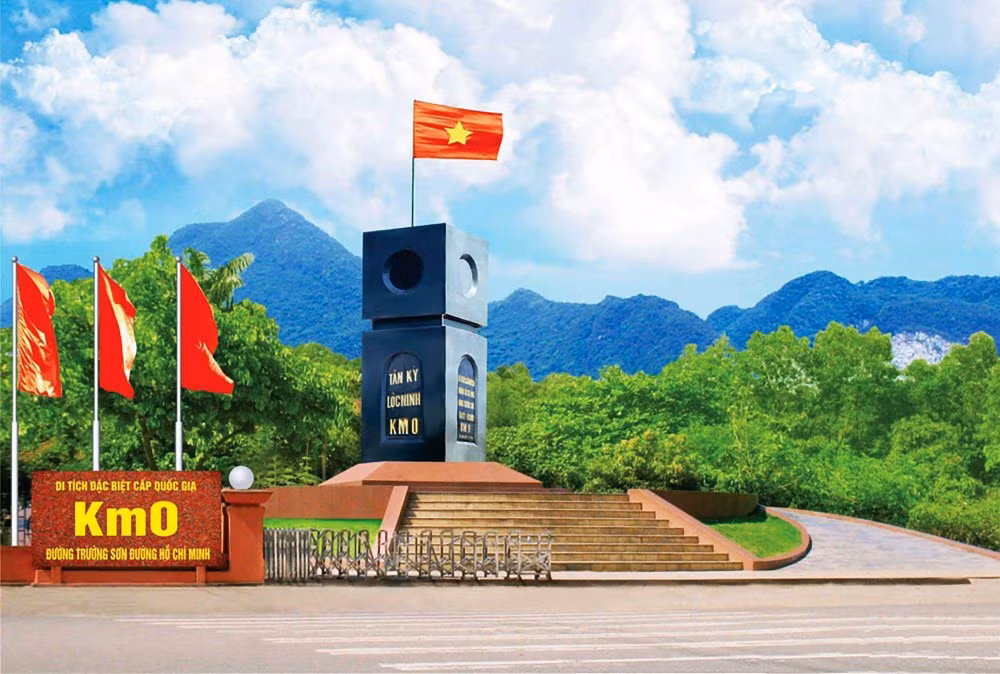 Di tích lịch sử Quốc gia đặc biệt Km0 - đường Hồ Chí Minh tại huyện Tân Kỳ, tỉnh Nghệ An. Ảnh: BÁO NGHỆ AN