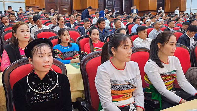Đại biểu nông dân các dân tộc thiểu số ở tỉnh Thanh Hóa.