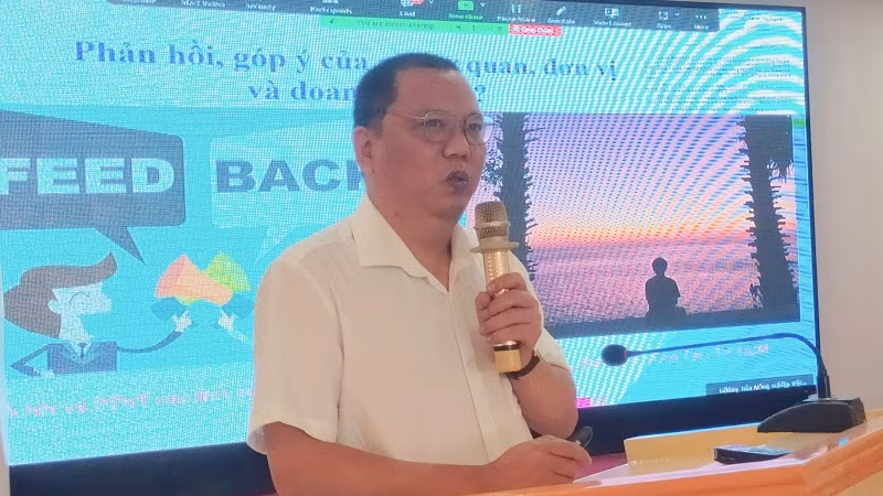 Tiến sĩ Ngô Xuân Nam, Phó Giám đốc Văn phòng SPS Việt Nam phát biểu tại hội nghị.